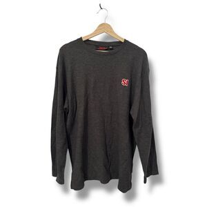 Sports Illustrated Thermal Waffle Knit Long Sleeve Shirt Gray Men's 2XL